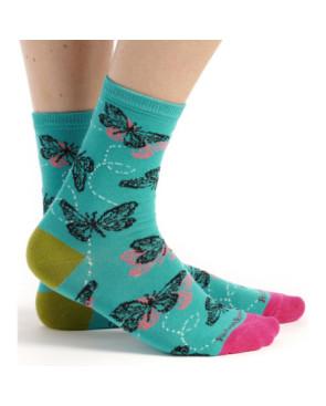 chaussettes-ruban-rouge-turquoise-papillons-RUBA035