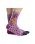 Chaussettes Ruban Rouge Lilas Plumetis