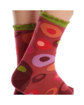 Chaussettes Ruban Rouges Bubbles bordeaux