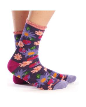 chaussettes-ruban-rouge-bouquet-fleurs-indigo-RUBA045