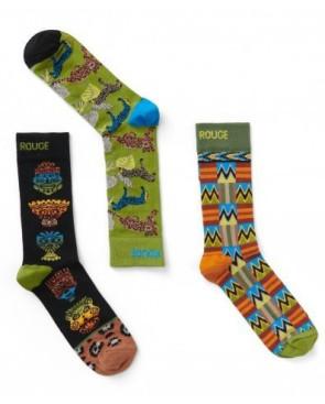 Lot-de-3-paires-de-chaussettes-Afrique-Homme-ruban-rouge