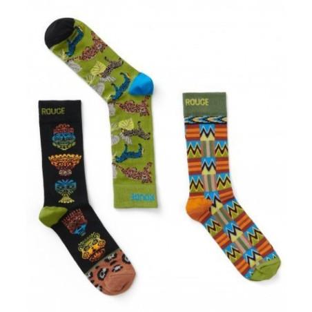 Lot-de-3-paires-de-chaussettes-Afrique-Homme-ruban-rouge