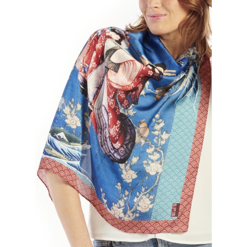 Foulard imprimé Œuvre D'Hokusai