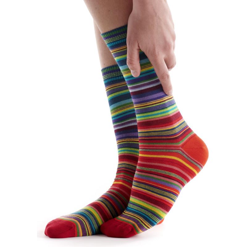 Chaussettes Fil de Joie Multi Rayures Rouges