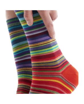 Chaussettes Fil de Joie Multi Rayures Rouges