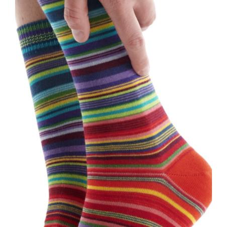 Chaussettes Fil de Joie Multi Rayures Rouges