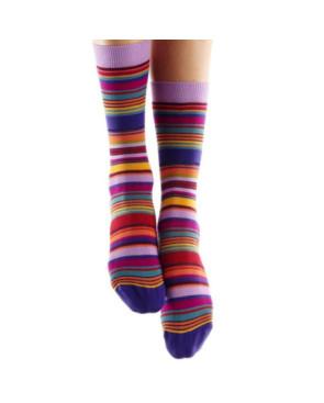 chaussettes-coton-rayures-multi-Ziane-violet-rose-parme-fil-de-joie-FILRA01