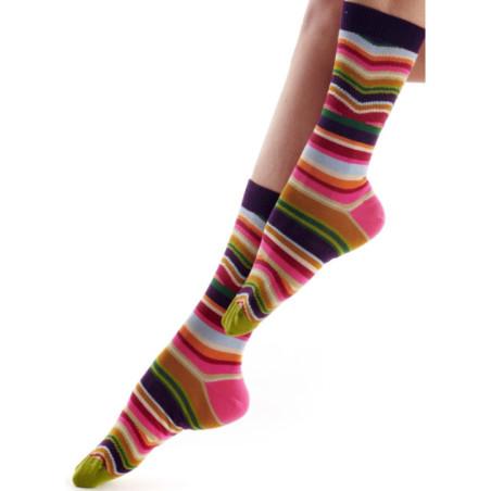 chaussettes-coton-rayures-multi-kaki-bordeaux-fil-de-joie-FILRA02
