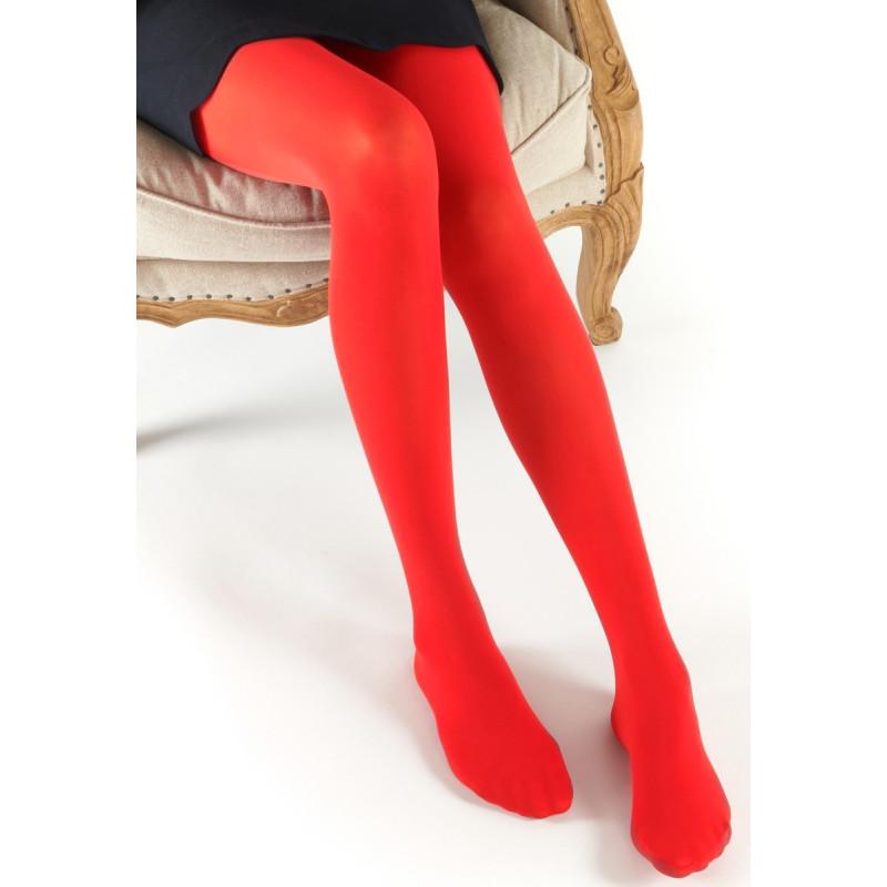 Collant Opaque Rouge Fil de Joie