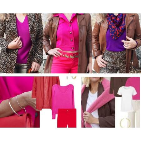 Collant Opaque Magenta Fil de Joie