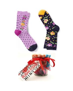 duo-de-chaussettes-ruban-rouge-parme-pois-fleuri-bouquet-fleuri-BLOOM