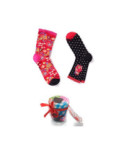 Pot de Confiture Duo de Chaussettes Babouchka Fleuris