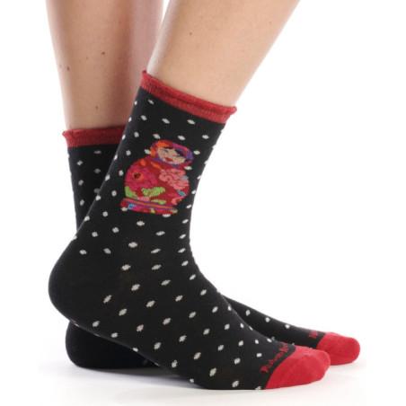 Pot de Confiture Duo de Chaussettes Babouchka Fleuris
