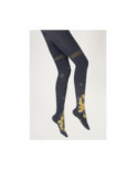 Collant Berthe aux grands Pieds Hiver Fleurs Dorées