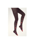 Collant Berthe aux grands Pieds hiver Bordeaux Fleuris
