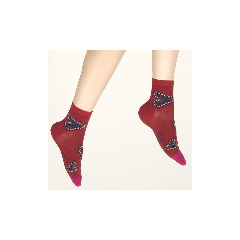 Socquette Berthe aux grands Pieds hiver coeurs bijoux