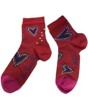 Socquette Berthe aux grands Pieds hiver coeurs bijoux