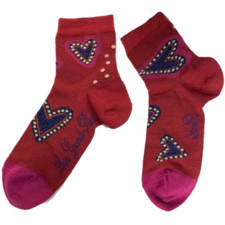 Socquette Berthe aux grands Pieds hiver coeurs bijoux