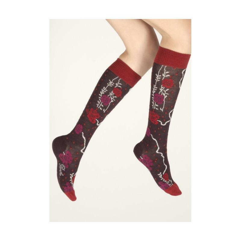 Mi bas Berthe aux grands Pieds Bouquets roses Fleuries