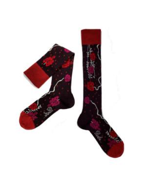 Mi bas Berthe aux grands Pieds Bouquets roses Fleuries