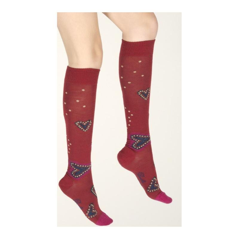 Mi bas Berthe aux Grands Pieds Hiver bijoux Cœurs