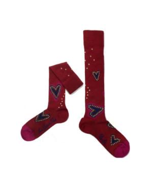 Mi bas Berthe aux Grands Pieds Hiver bijoux Cœurs