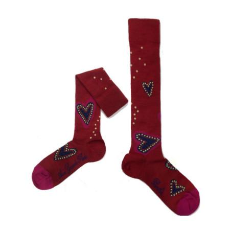 Mi bas Berthe aux Grands Pieds Hiver bijoux Cœurs