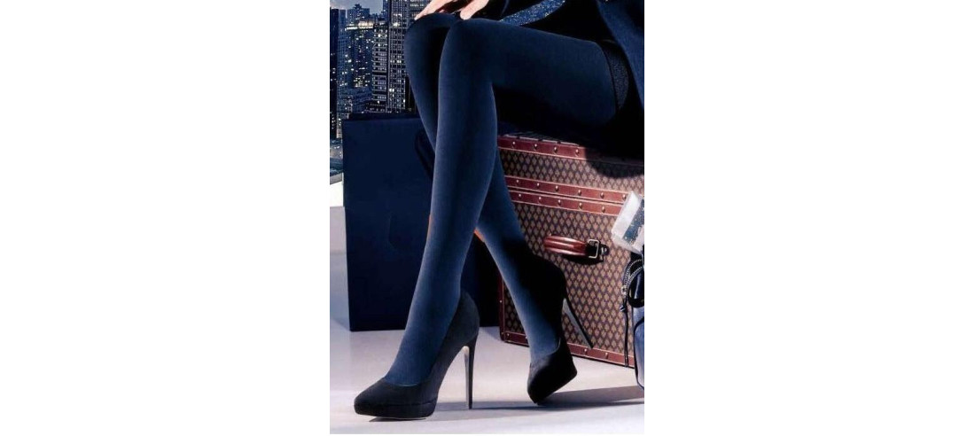 Collant Coton Fin Le Bourget marine