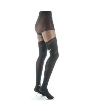 Collant-Lycra-Berthe-aux-grands-pieds-noir-plume-beige-profil
