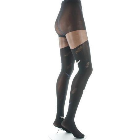 Collant-Lycra-Berthe-aux-grands-pieds-noir-plume-beige-profil