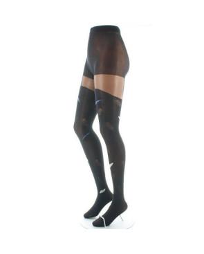 Collant Lycra Berthe aux grands Pieds noir Plumes Grises