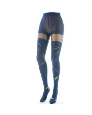 Collant Lycra Berthe aux grands Pieds marine plumes Jaunes