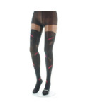 Collant Lycra Berthe aux grands Pieds noir plumes rouges