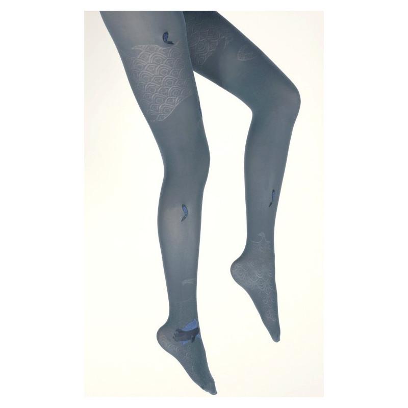 Collant Lycra Berthe aux grands Pieds pétrole Vagues Bleus