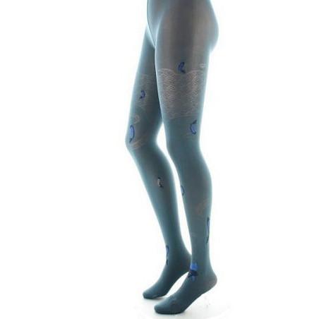 Collant Lycra Berthe aux grands Pieds pétrole Vagues Bleus