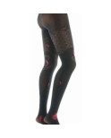 Collant Lycra Berthe aux grands Pieds noir vagues et poissons rouges