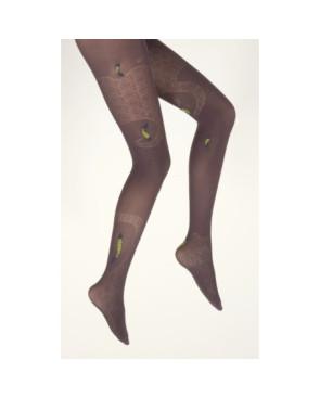 Collant-Lycra-Berthe-aux-grands-pieds-Vagues-et-poissons-prune-jaune