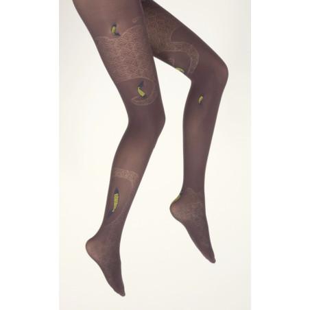 Collant-Lycra-Berthe-aux-grands-pieds-Vagues-et-poissons-prune-jaune