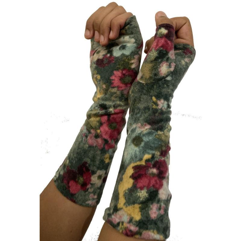 Mitaines Ixli Imprimé Fleurs Abstraites Polaire