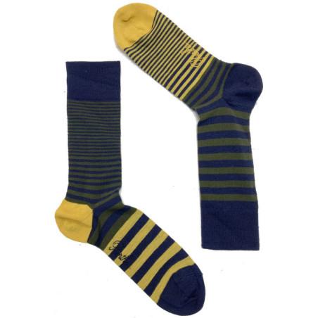 Chaussettes Berthe aux grands Pieds Hiver rayures Asymétriques