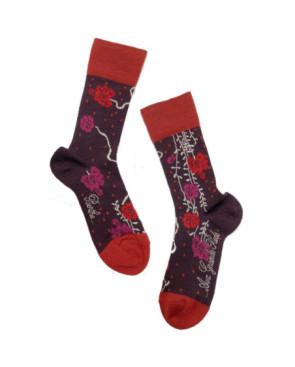 Chaussettes Berthe aux grands Pieds Hiver Femme bouquet bordeaux