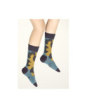 Chaussettes Berthe aux grands Pieds Hiver Femme Fleurs dorées
