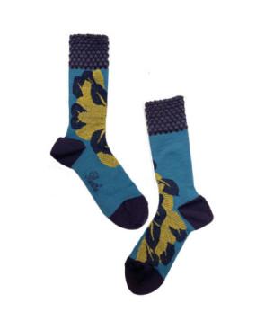 Chaussettes Berthe aux grands Pieds Hiver Femme Fleurs dorées