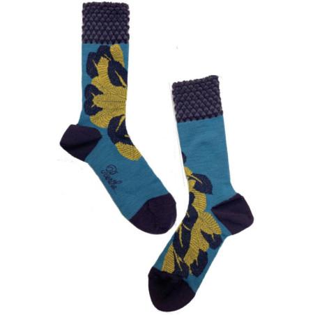 Chaussettes Berthe aux grands Pieds Hiver Femme Fleurs dorées