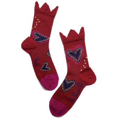 Chaussettes Berthe aux grands Pieds hiver Coeurs bijoux