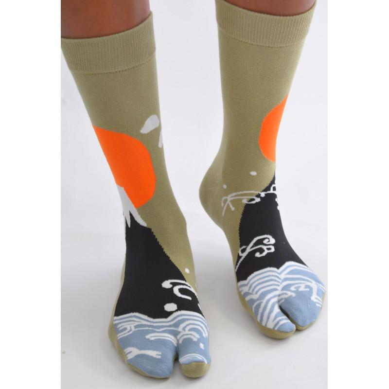 Chaussettes Japonaises Estampes Fuji et Vagues