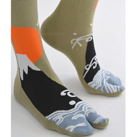 Chaussettes Japonaises Estampes Fuji et Vagues