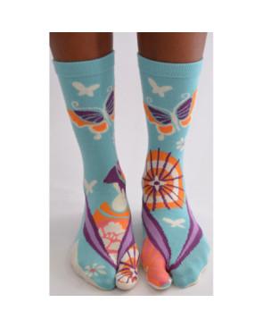 Chaussettes-japonaise-Les-petits-caprices-Turquoisse-la-fille-aux-papillons