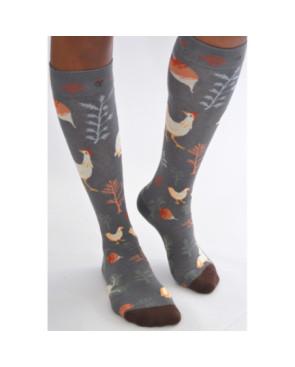  Mi-bas-Coton-Les-petits-Caprices-nature-lapin-et-poule-face