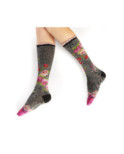 Mi bas Fil de Joie Laine Angora Grisettes fleurie